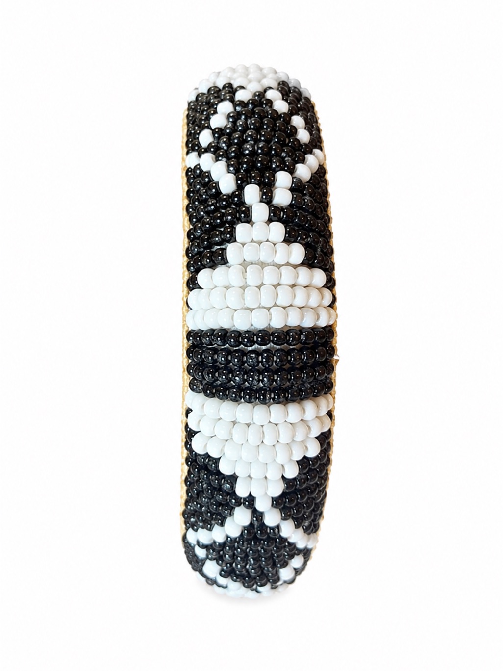 Hand Crafted Black & White Beaded Bracelet - Contemporary Statement